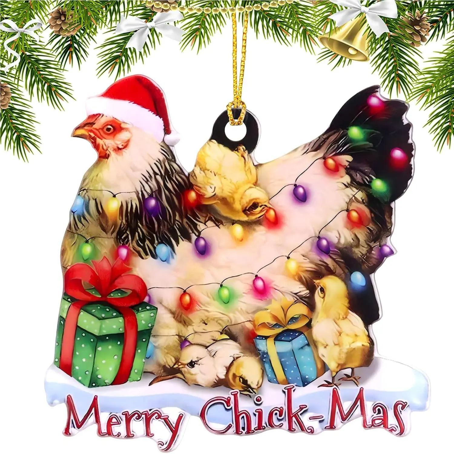 Christmas Ornaments 2025, Farm Christmas Tree  Ornaments,  2 Side Printed Christma Decor, Indoor Outdoor  Ornaments Holiday Wedding Party Decorations Xmas