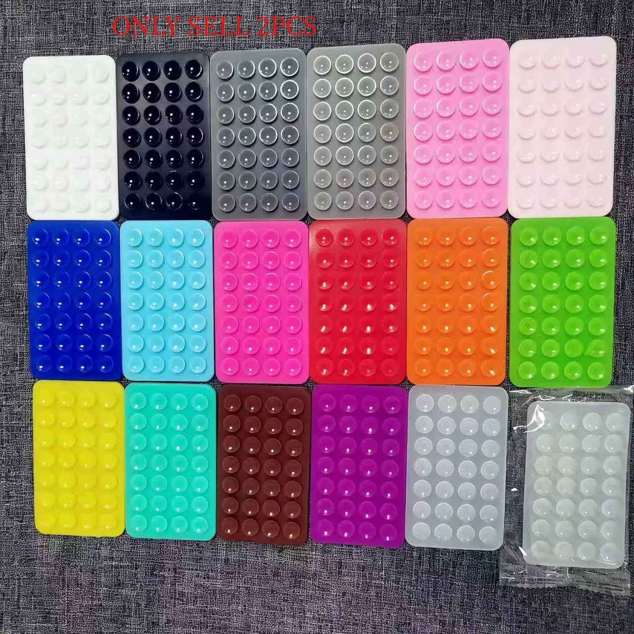 2pcs Silicone Phone Suction Cups with 28 Adhesive Pads, Easy to Clean, Enhanced Grip, Suitable for Various Surfaces