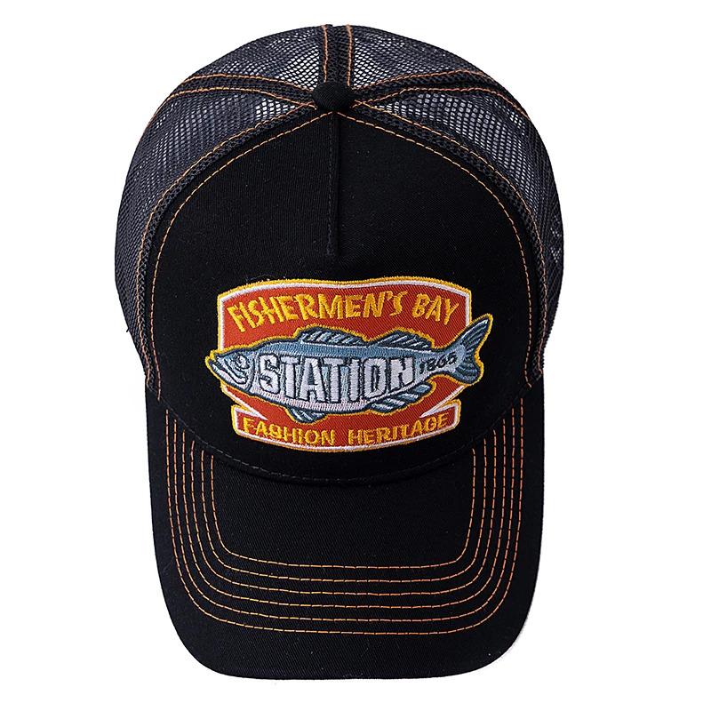 Unisex Summer Fishing Cap Breathable Mesh Trucker Hat Men Women Big Fish Fisherman Embroidered Snapback Hat Outdoor Fishing