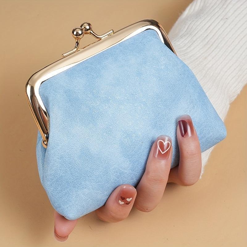 2026 New Vintage Candy-Colored Coin Purse for Women & Students, Cute Snap Closure Short Wallet Mini Handbag Coin Pouch