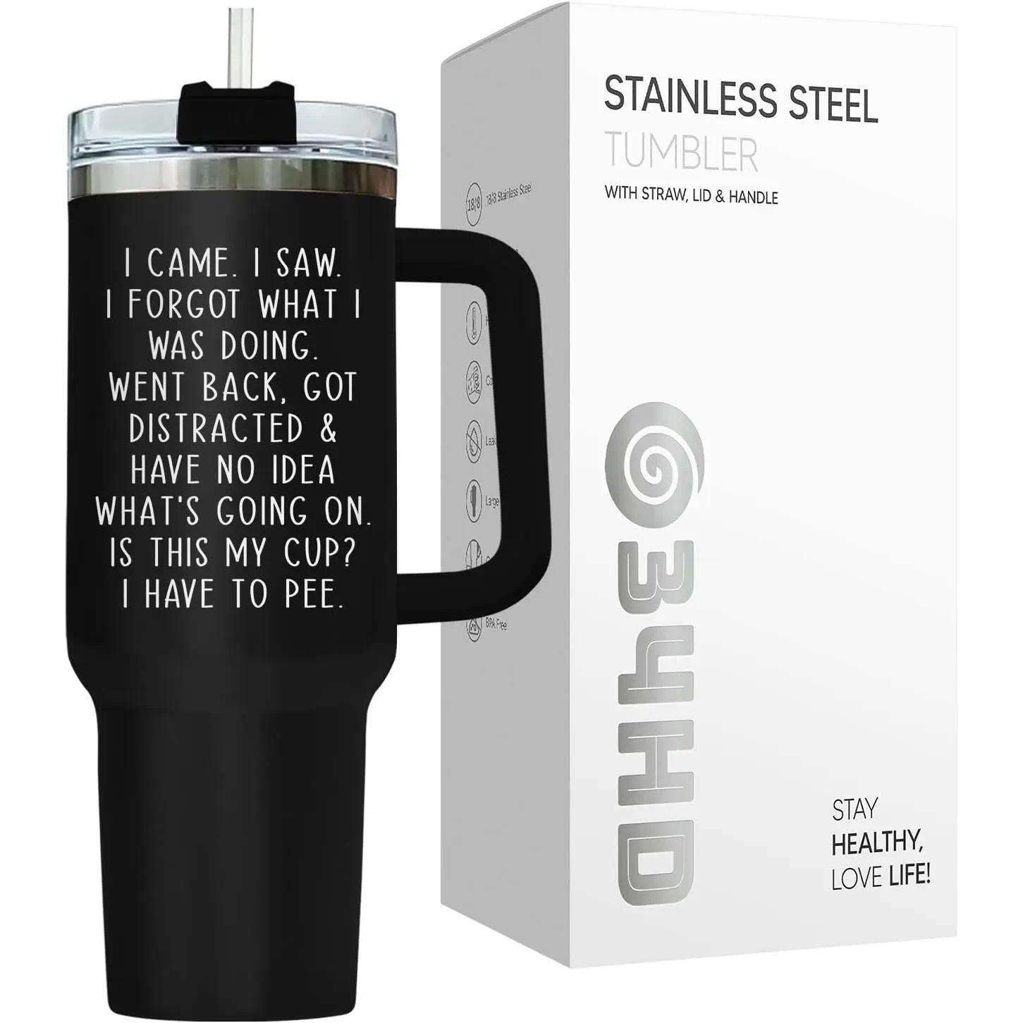 Dumpster 40oz Fire Tumbler, Stainless Steel This Little Light Of My Cup, Everything Is Fine Coffee Cup, Funny Birthday Gifts for Him Her, Kitchen Drinkware, Travel Breakfast Cup, Tea Cup