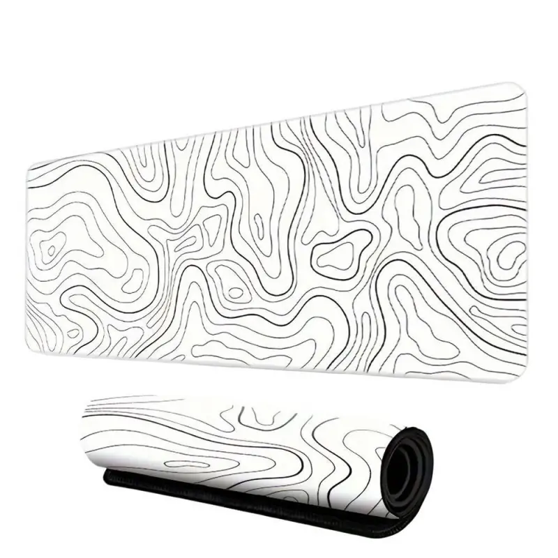 Creative Geometric Pattern Mouse Pad, 1 Count Office Mouse Mat, Stitched Edges, Non-Slip Rubber Base, Desktop Mouse Pad, Aesthetic Office Supplies, Office Desk Accessory, Computer Desk Accessories
