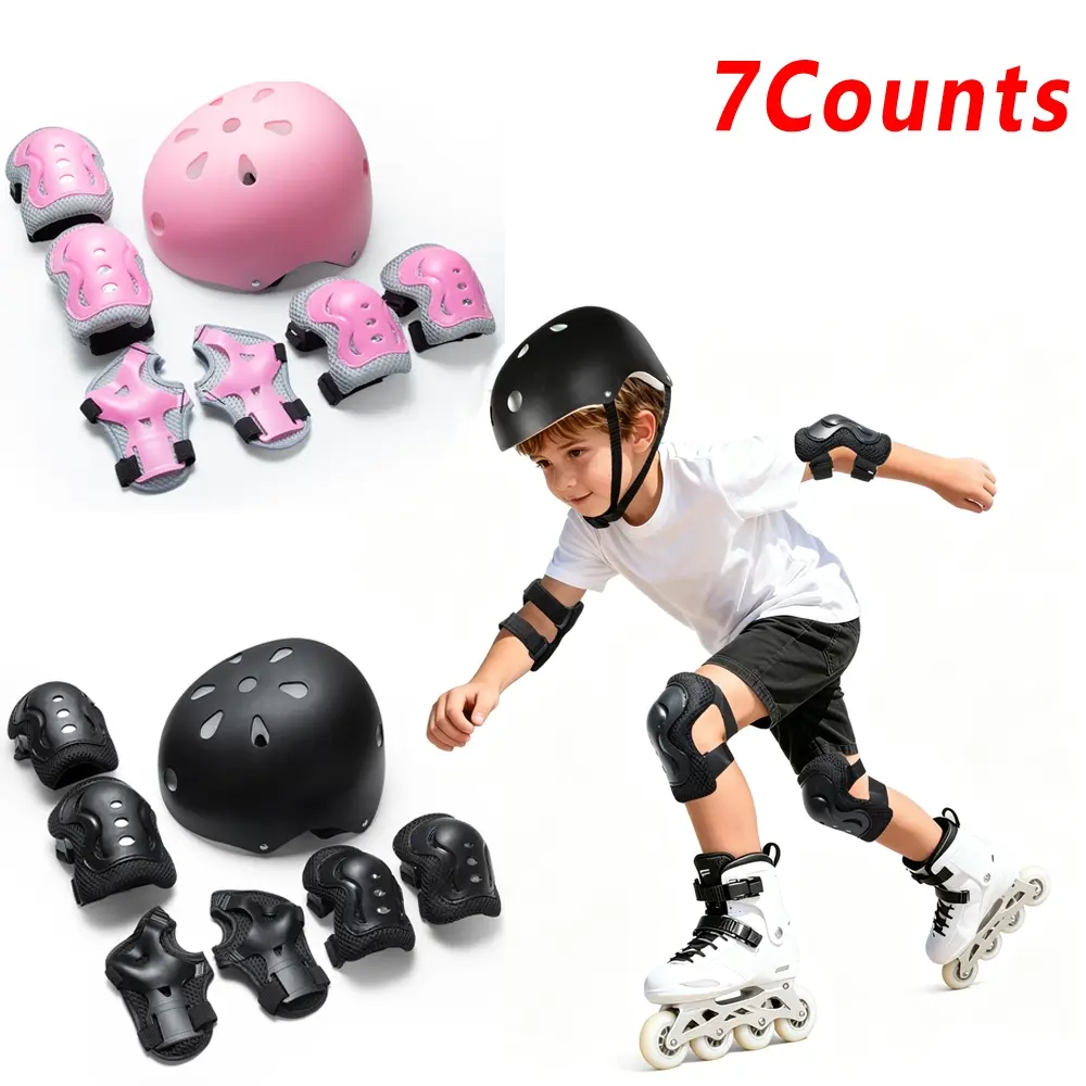 7Pcs Kids Bike Helmet,Toddler Helmet for Youth Adult,Knee Pad Elbow Pad Wrist Guard Protective Gear Set for Skateboard,Bike,Skateboarding