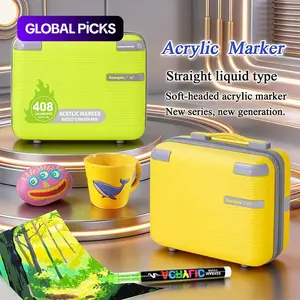 Guangna 360 Color Liquid Soft Tip Acrylic Markers Set, Professional Grade Colors, Hard Case Storage, Multi-Material Compatibility, Art Supplies, Artist Supplies, Acrylic Paint Pens #GLOBAL PICKS