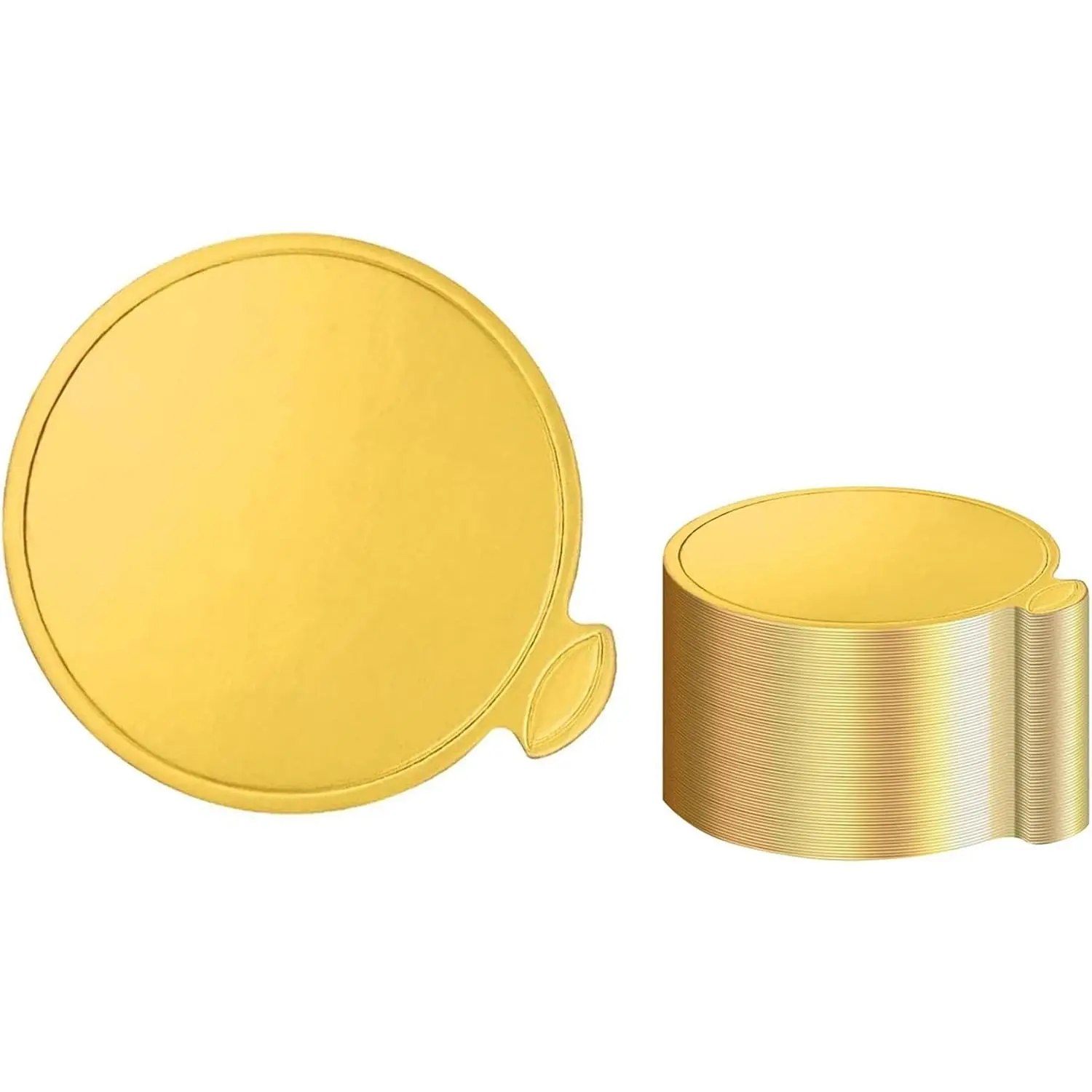 50 count 3.5 Inch Mini Round Golden Cake Boards: 50 count Mousse Cupcake Base Paper Plates Circle Dessert Board ( 3.5inch)