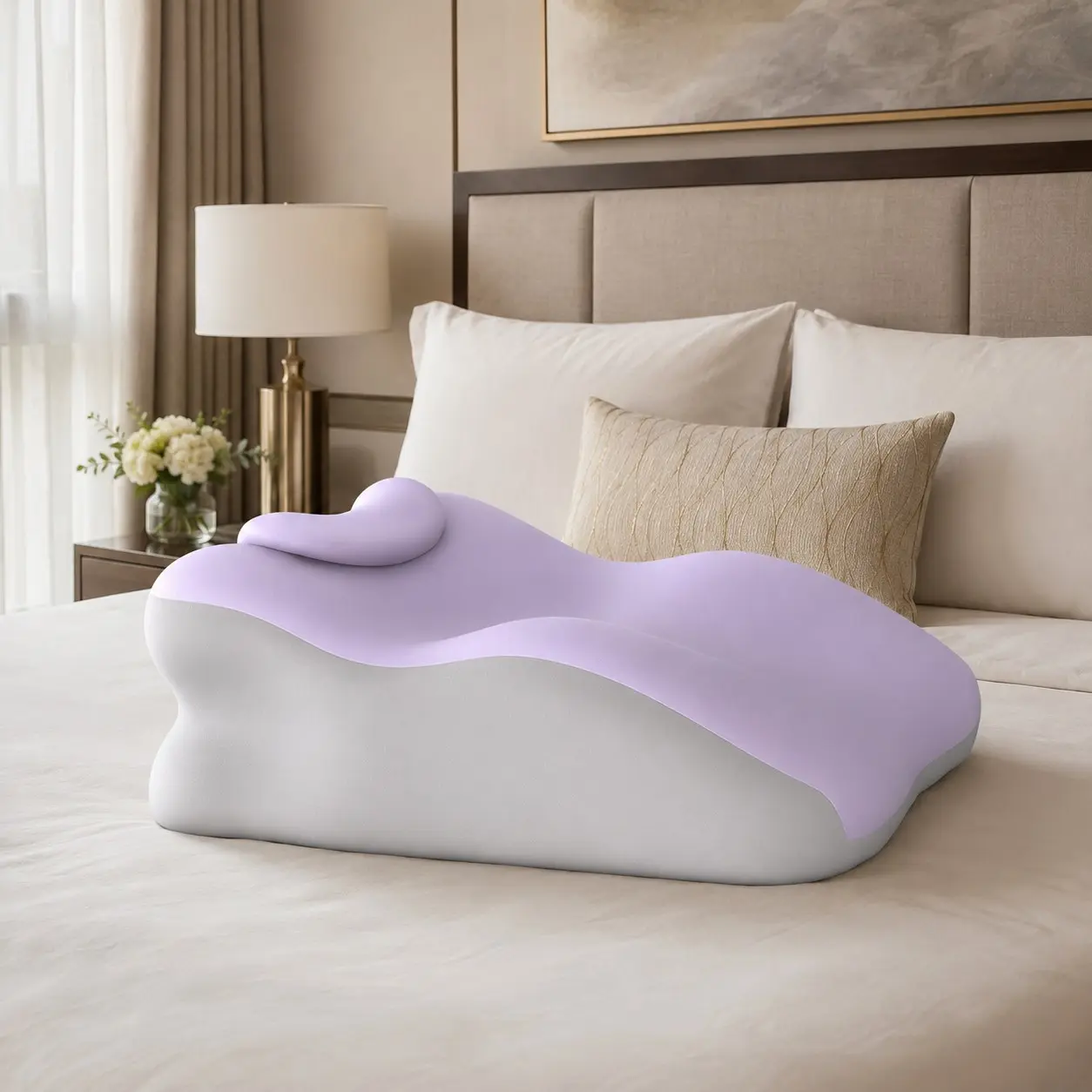 Double Person Synchronized Rest Cushion with Independent Pillow, Smooth Durable Material, Ideal for Sofa and Bedroom, Sleep Cushion, Adxz-05