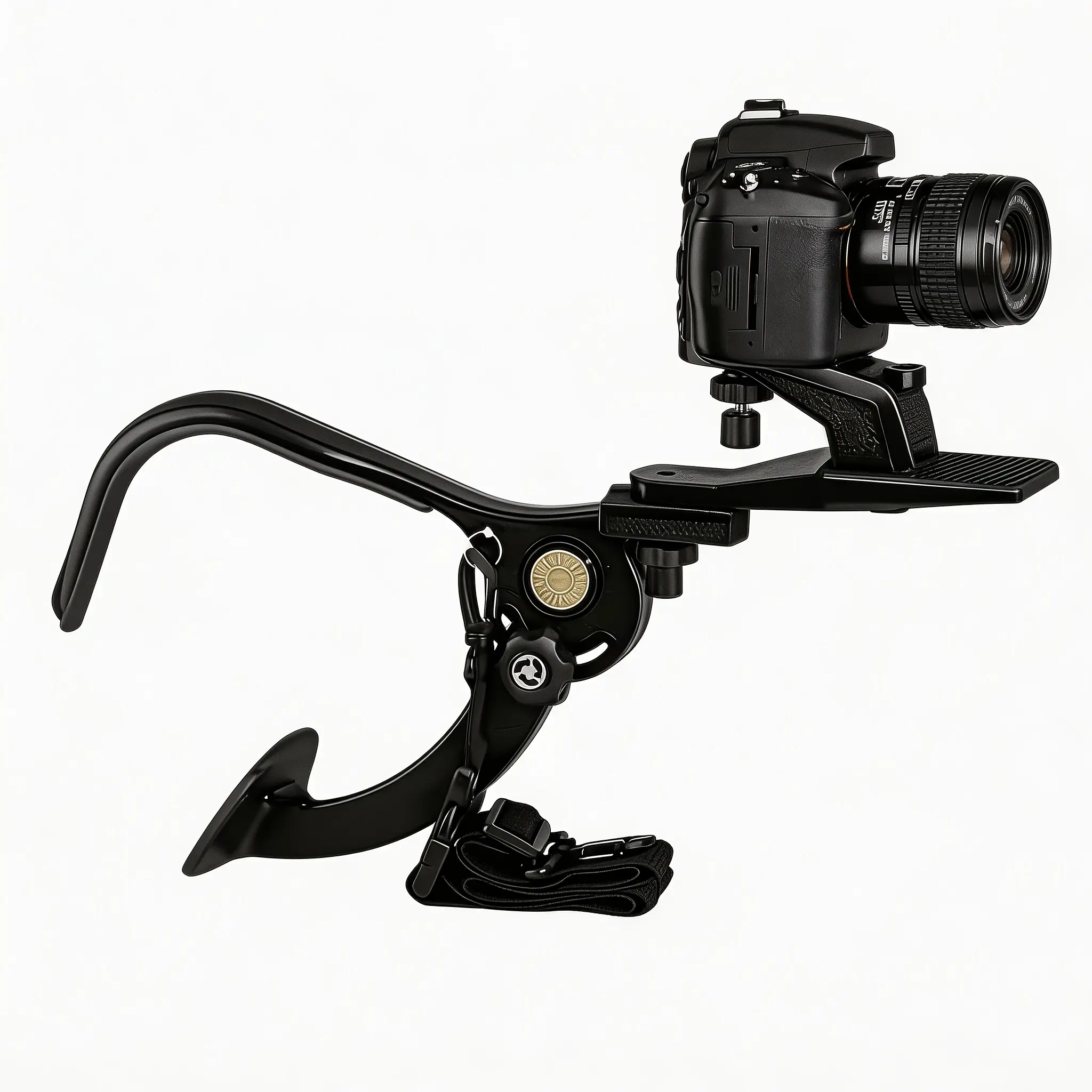 Camera Stabilizer, Shoulder Mount for Camera, Camcorder, Other Video Devices, Black Lightweight Stabilized Camera Rig with Waist Mount & Shoulder Strap, Photography Camera Accessories
