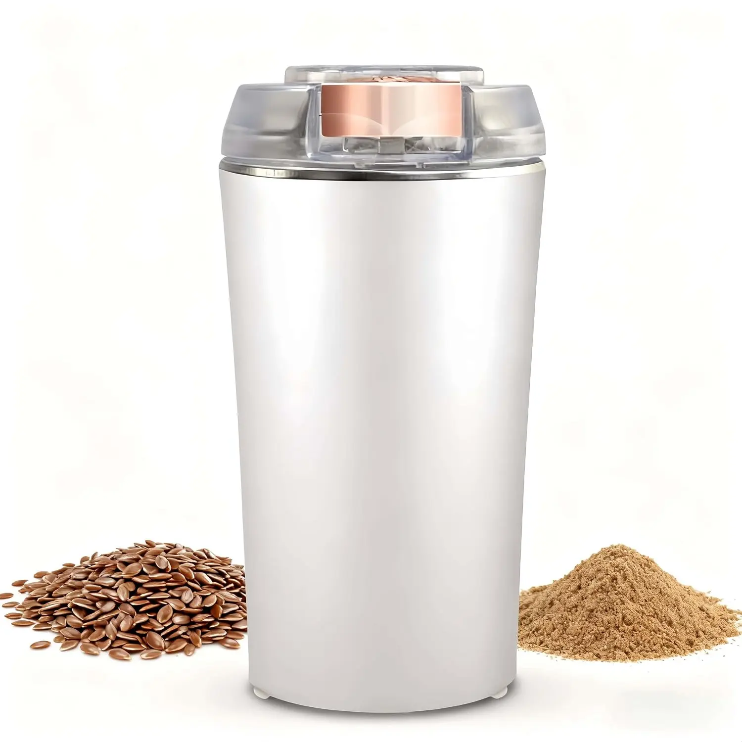 Flax Seed Grinder Electric Small - Compact Plug-In Spice and Seed Mill for Chia, Coffee, and Herbs | Mini Electric Grinder for Kitchen Countertop Use