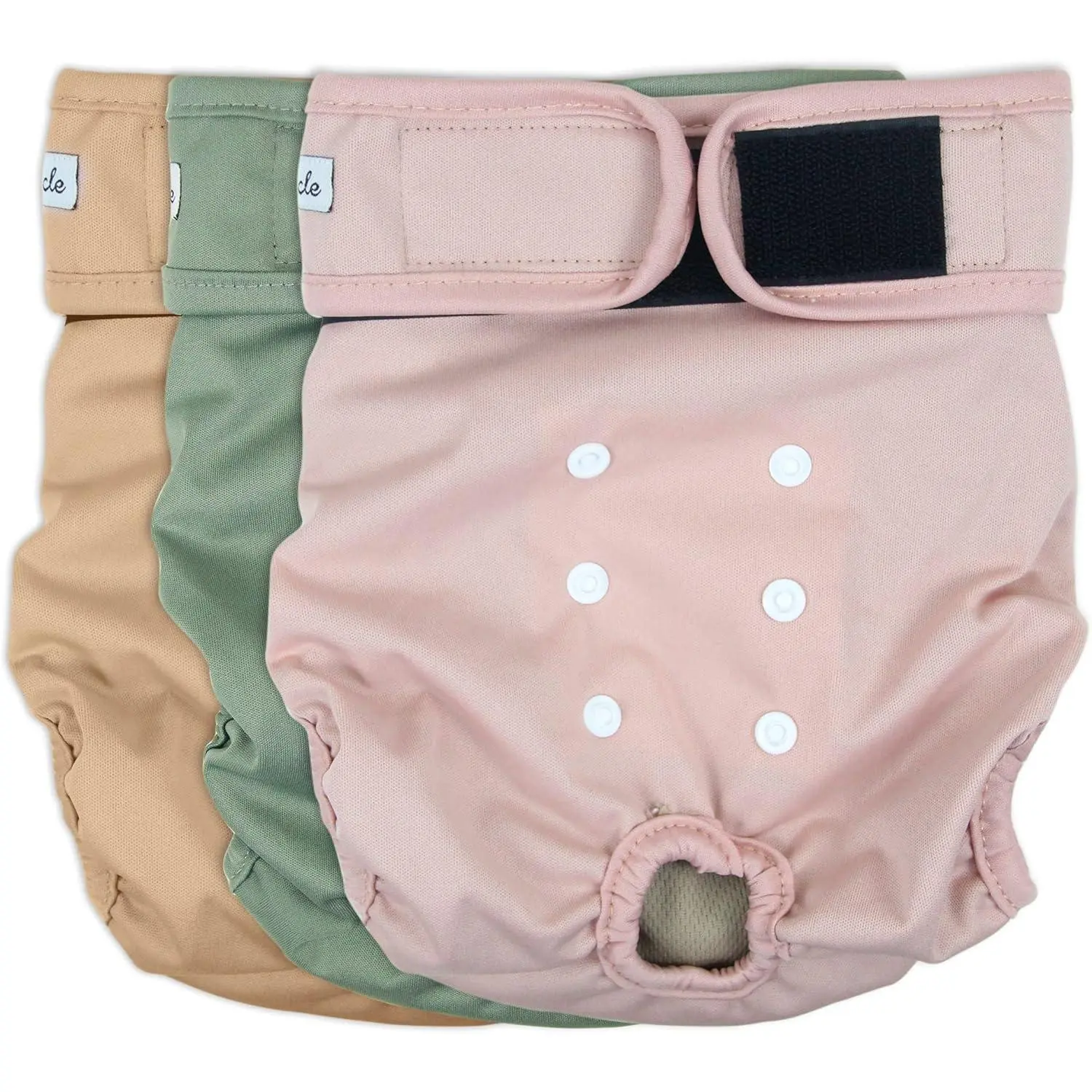 Washable Female Dog Diapers - Premium Reusable Diapers for Doggie in Heat - Highly Absorbent Dog Diapers Female for Pet Incontinence with Adjustable Snaps (Pink, M)