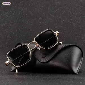 Men's Vintage Square Full-Rim Polarized Sunglasses - Classic Shades, Thick Frames, Metal Details, Lightweight Durable & Trendy Casual Design, UV Protection, Ideal for Driving & Daily Wear, Unique Gifts for Man
