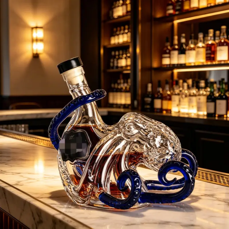 Unique Nautical-Themed Rum Decanter, Perfect Gift for Rum Lovers, Pirate Enthusiasts, and Nautical Decor Fans, Stylish Wine Bottle Design
