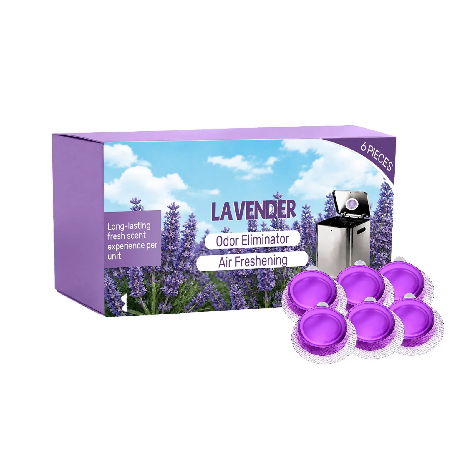 Lavender Trash Can Deodorizer, Fresh Scent Long-Lasting, Convenient Placement, Universal Use, Effective Odor Eliminator for Various Scenes
