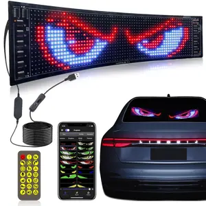 App Controlled RGB Programmable LED Matrix Sign - USB Powered Digital Clock Pixel Message Board, Water Resistant for Small Businesses’ Storefront Windows, Gaming Rooms, Room Decor Advertising Lighting