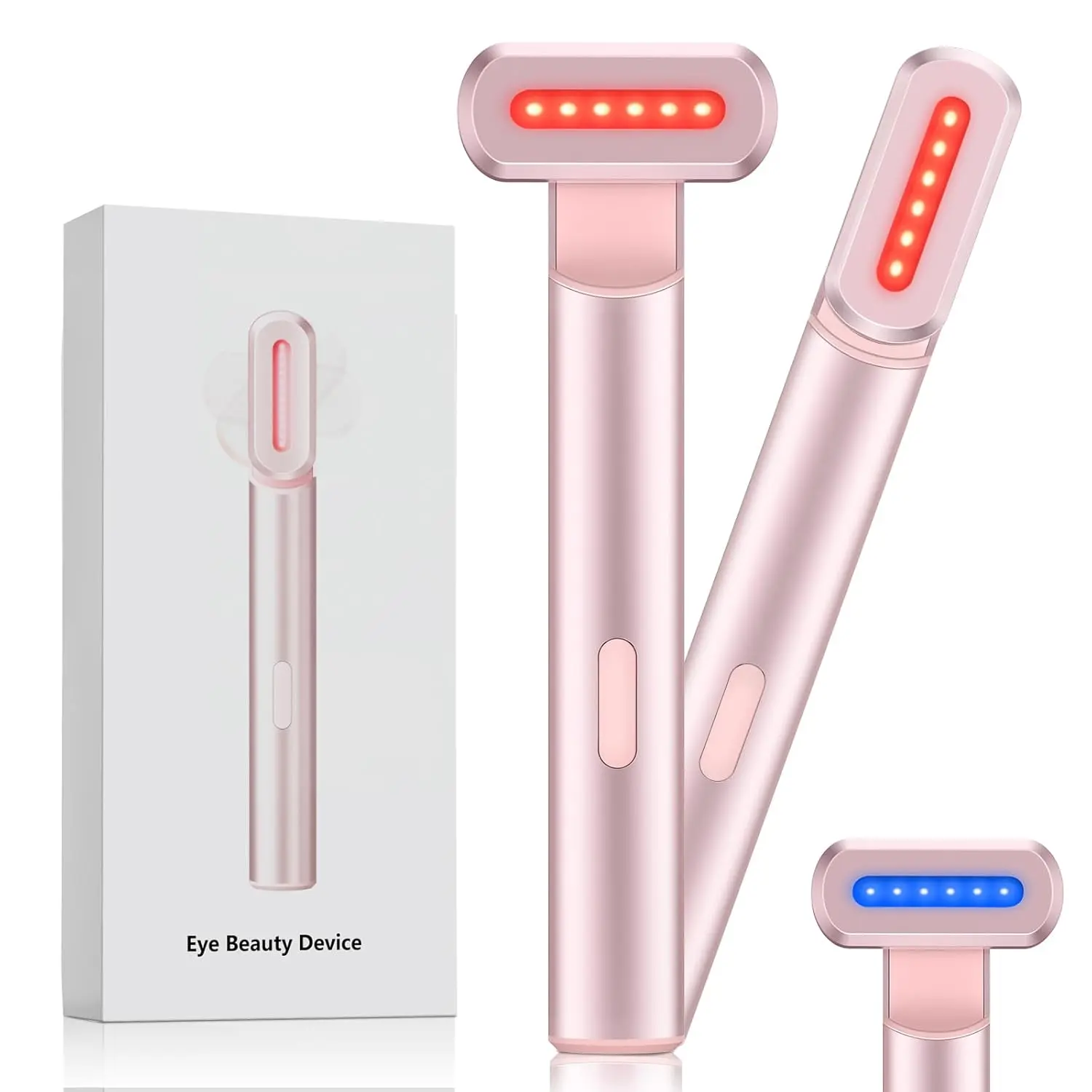 4-in-1 Handheld Grip Light Therapy Wand - Unisex Red Light Face & Neck Device with Gentle Massage, Microcurrent Anti-Aging Indoor Recreation Face Care Skincare Tool