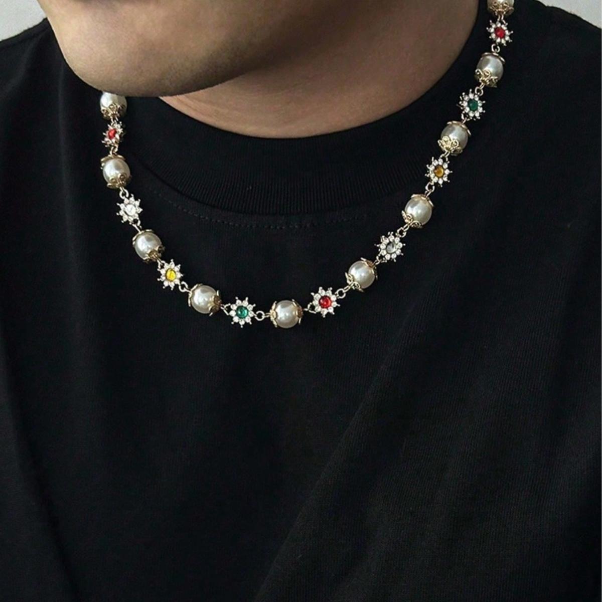 1 Shining Classic Elegant Geometric Beaded Necklace Perfect Fashion Jewelry Gift for Women's Daily Wear Vintage Luminescent Stainless Bell Pendant Steel Anime the Ring birthday festival ideal wedding bff friendship style