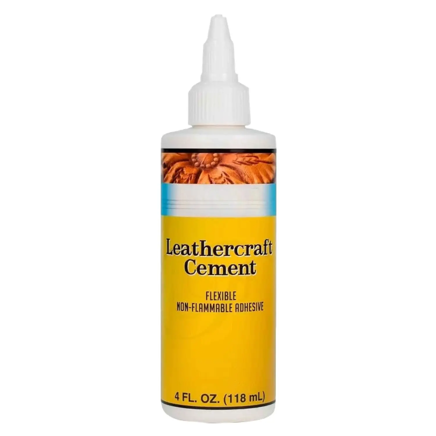 Leathercraft Cement - 4 oz Leather Glue Adhesive - Quick Drying, High Strength, Flexible, Permanent Bonding Leather Repair for Jackets, Shoes, Furniture, Purse -  & Non-Flammable