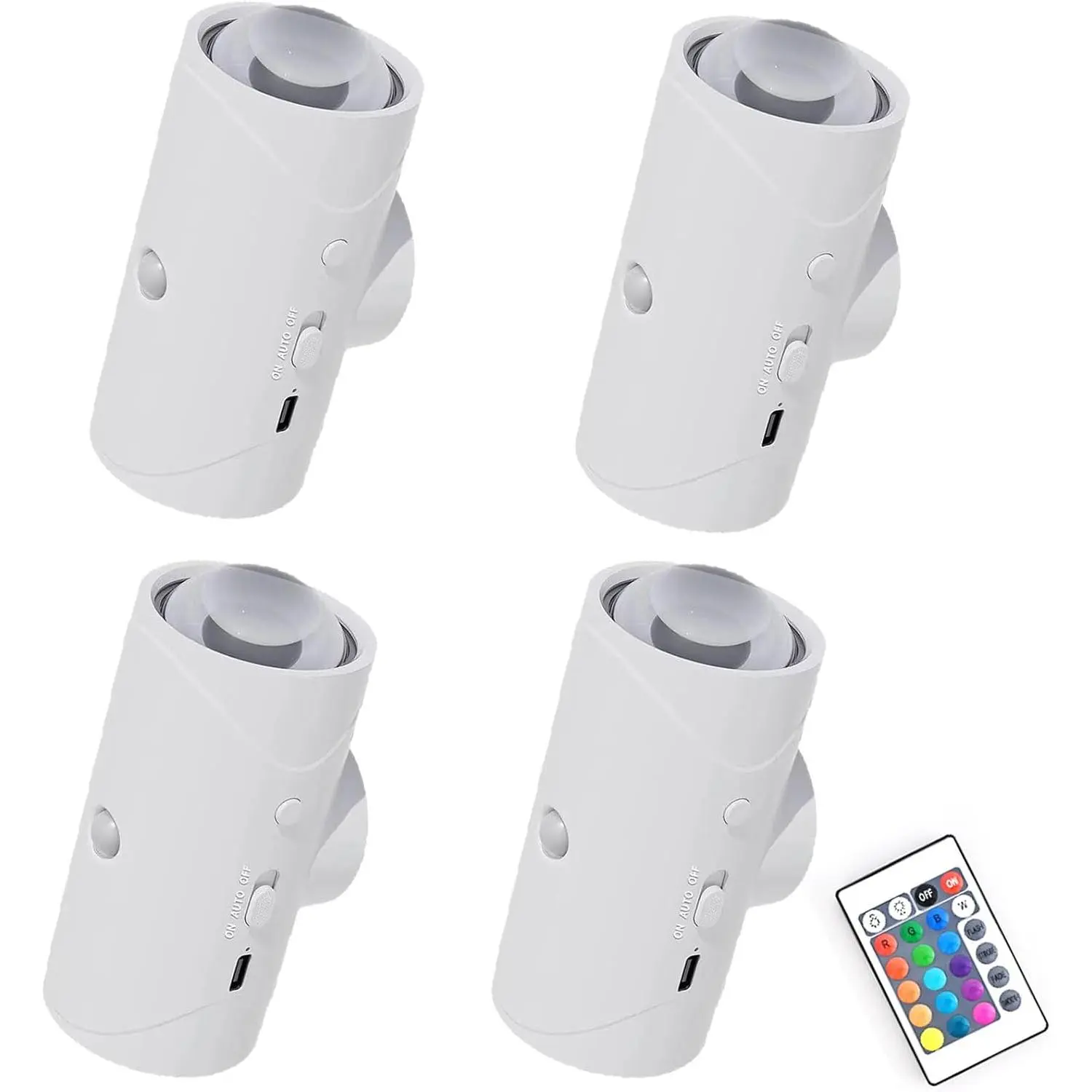 Rechargeable Motion Sensor Night Light, Magnetic LED Wall Light With RGB Color Changing & 3000K Warm Light, Wireless Battery Powered Stick-On Light For Hallway, Stairs, Bedroom, Closet