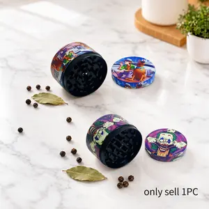 2 Inch 5cm Mini Manual Pepper Mill Peppercorn Dry Spice Grinder Purple Blue Multicolor Cartoon Character Print Option Compact Kitchen Seasoning Tool Home Cooking Meal Prep