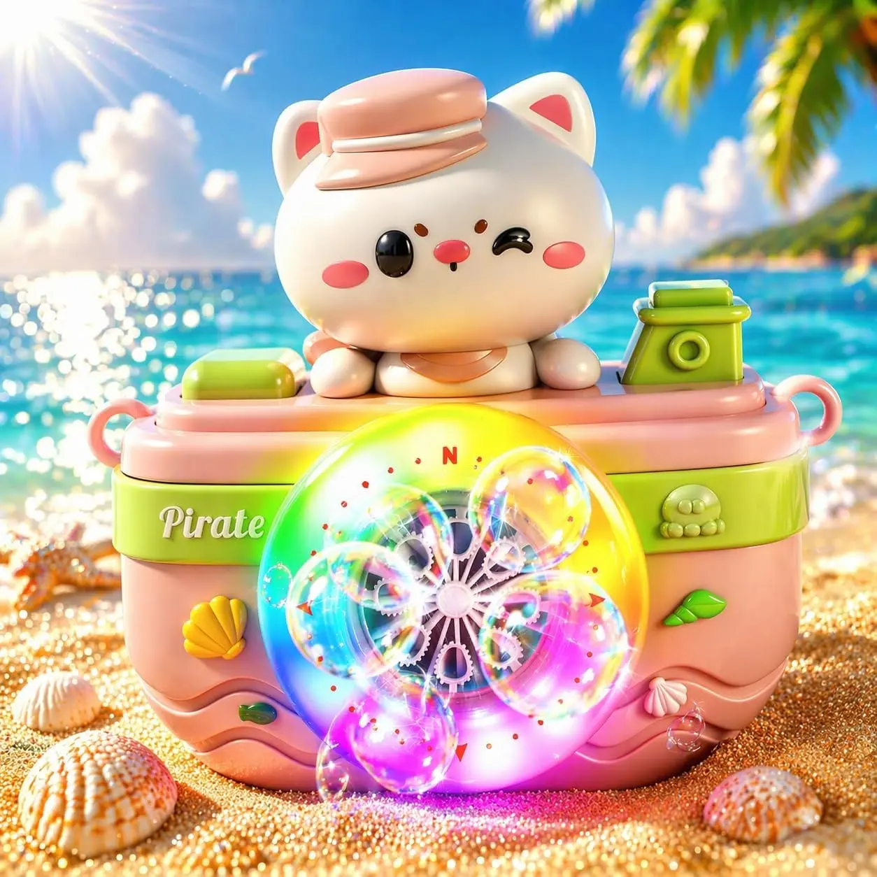 LED Bubbles Machine Toy for Kids, Rechargeable Automatic Bubbles Maker with Music, Colorful Light Bubbles Blower Toy for Outdoor Party, Christmas Gifts