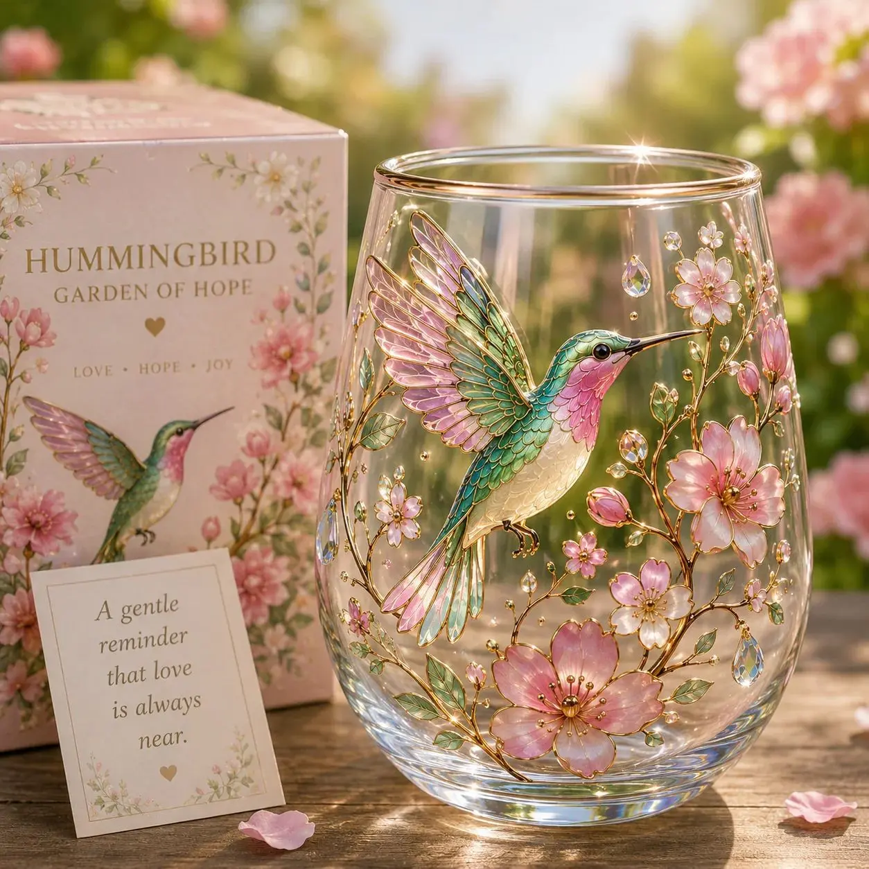 Handcrafted High Borosilicate Glass Tumbler, Drinkware Tumblers, Colorful Floral Animal Stickers, Stemless Wine Cup, Premium Crystal Glassware, Glass Beverage Cups, Unique Home Decor Gift