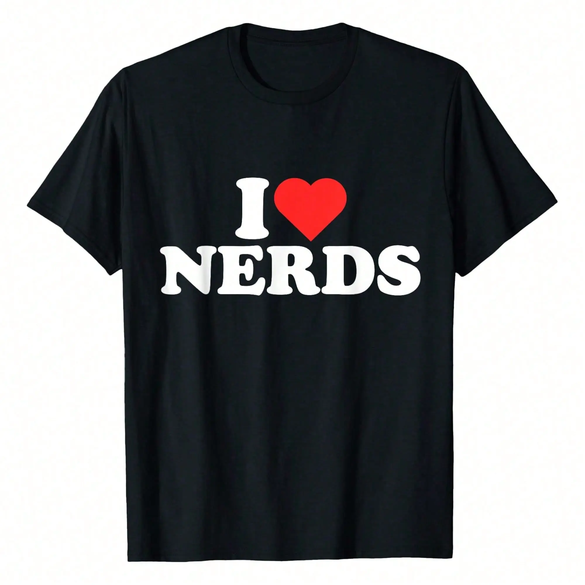 Nerds - I Heart Nerds - I Love Nerds T-Shirt Unisex Cotton Short Sleeve T-Shirt, Perfect For Summer Adventures, For Sports, Work, And Relaxation