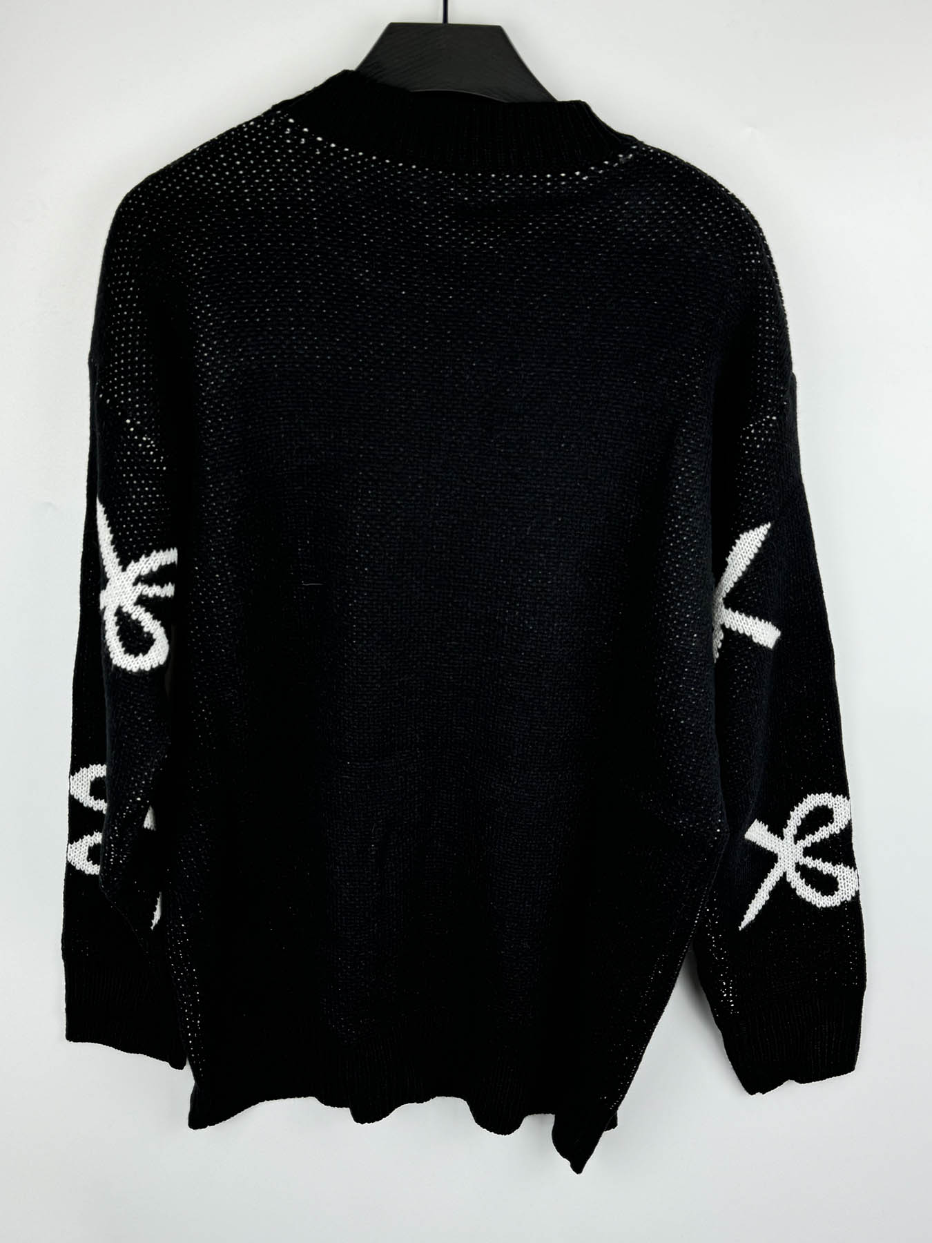 Women's Bow Print Crew Neck Sweater, Casual Long Sleeve Jumper for Fall & Winter, Fashion Ladies' Knitwear Womenswear for Daily Wear Valentine's Day, Gift, Sweaters for Women