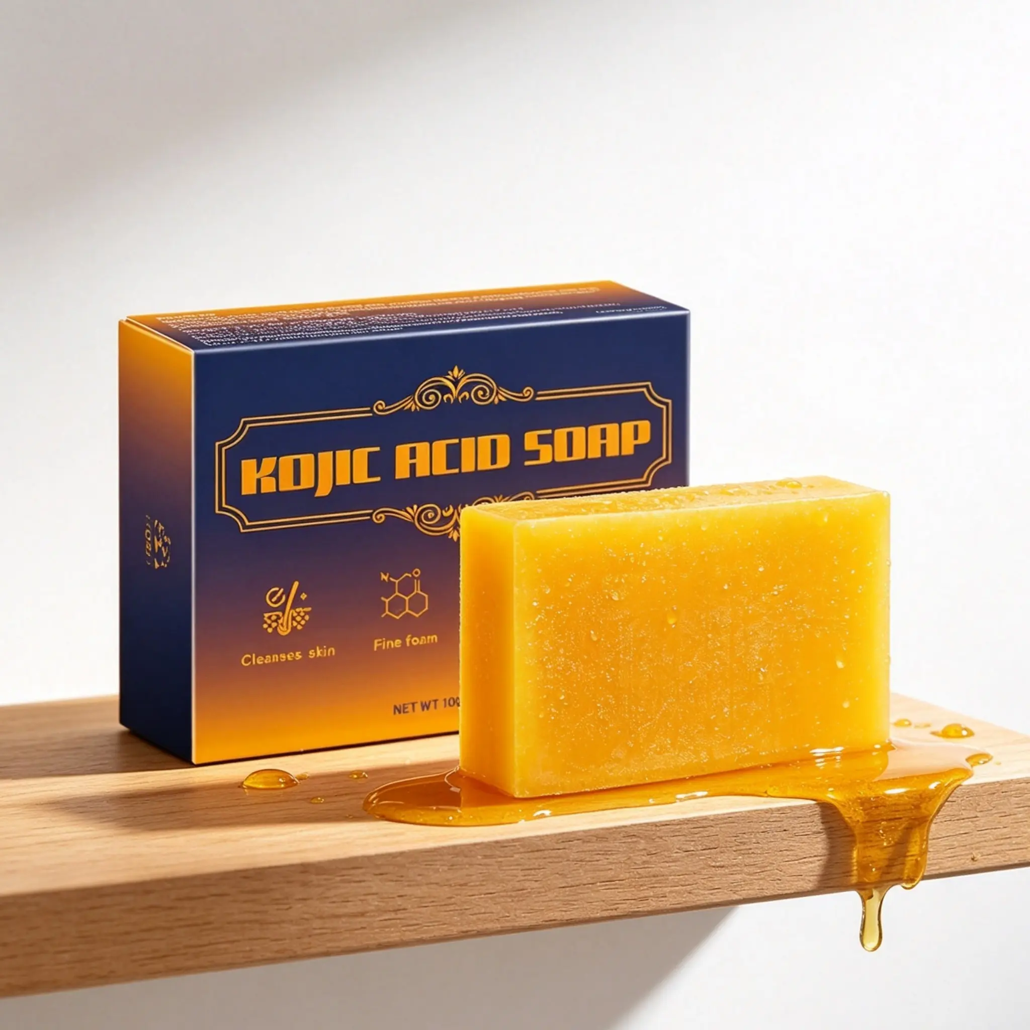 3-In-1 Glycolic Acid Handmade Cleansing Soap, Deep Cleanse Moisturizing Gentle Non-Drying Brightening Skin, 100g Facial Cleansing Soap