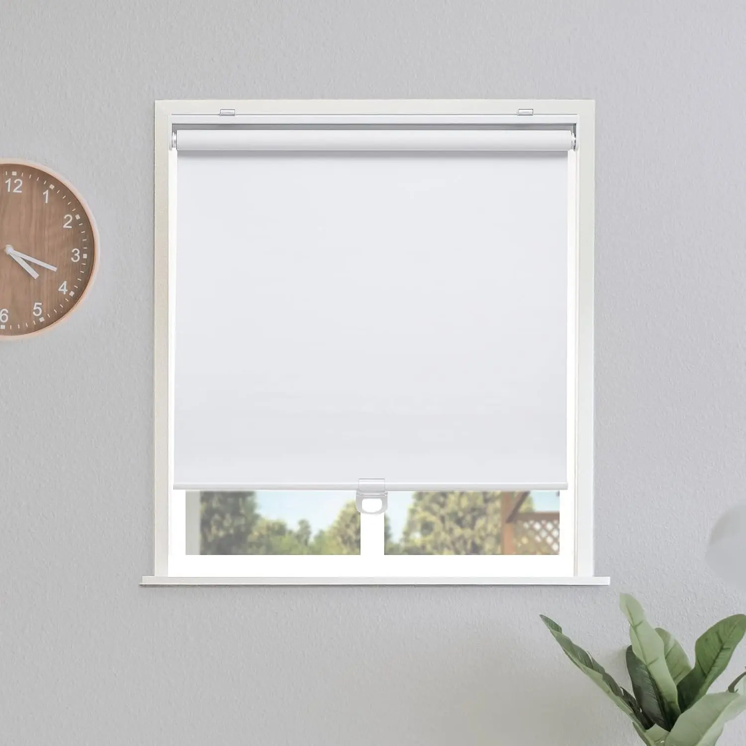 Blackout Cordless Roller Shades Blinds,23" W x 72" H,White |   Blackout Fabric UV Thermal Insulated,Spring System For Windows Door,Pull Down Room Darkening,Easy to Install for Home,Office
