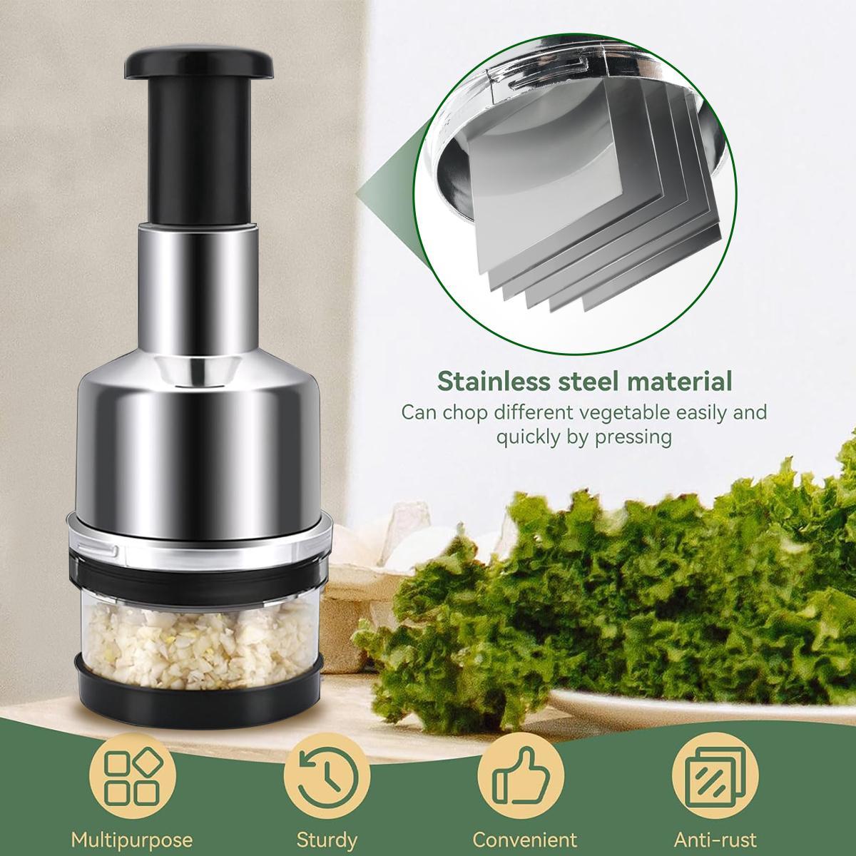 Multi-Function Vegetable Chopper, Garlic and Onion Chopper, Manual Chopper, Manual Vegetable Slicer and Dicer