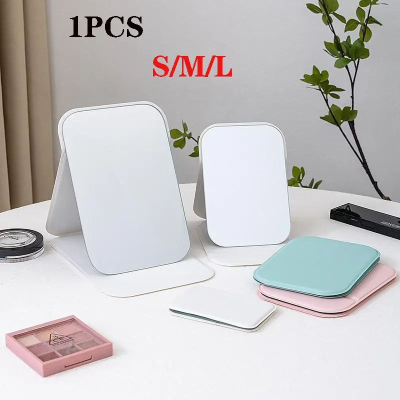 Portable Folding Makeup Mirror Set, Colors, Large Medium Small Sizes, Travel Dorm Office Use, Standable Hanging Tabletop Mirrors, Foldable Makeup Mirror, Cosmetic Mirror