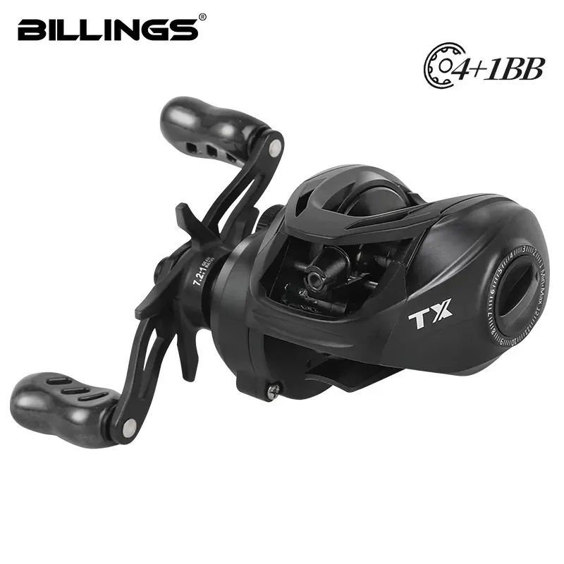 Billings Tx200 Series Lightweight Magnetic Brake Water Drop Reel, 7.2:1 Gear Ratio, 8kg/17lb Pull Force, Metal Spool and Arm, Freshwater Saltwater Fishing, Saltwater Casting Reels