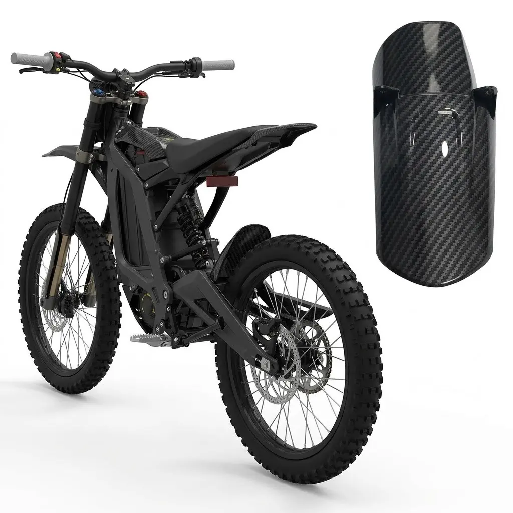 Electric Bike Rear Shock Fender, Imitation Carbon Fiber Mud Guard, Compatible with Sur-Ron Light Bee S/x, Segway X160 X260