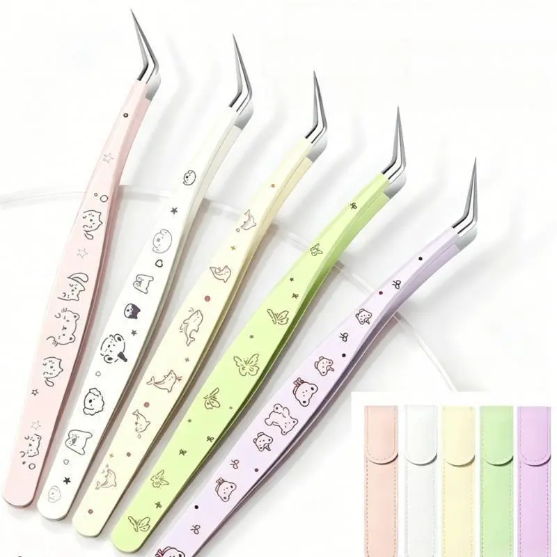Professional Precision Tweezers, Durable Stainless Steel Fine Tip Cosmetic Tool for Eyelash Extensions, Nail Art & Home Use, Makeup, Polish, Salon, Daily, False Eyelashes, Makeup Artists, Miniature Model, Precise Control, Fine-Tip Grip, Anti-Rust Steel, A