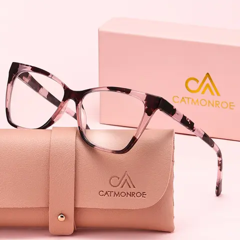 CATMONROE Unisex Fashion Leopard Print Cat-Eye Glasses, with Blue Light Blocking PC Lenses, Fashion Decor for Online Study, Office Work, Improve Visual Comfort, Brand Packaging, Ideal Gift, Anti Blue Glasses, Leopard Pattern Eyeglasses #GLOBAL PICKS