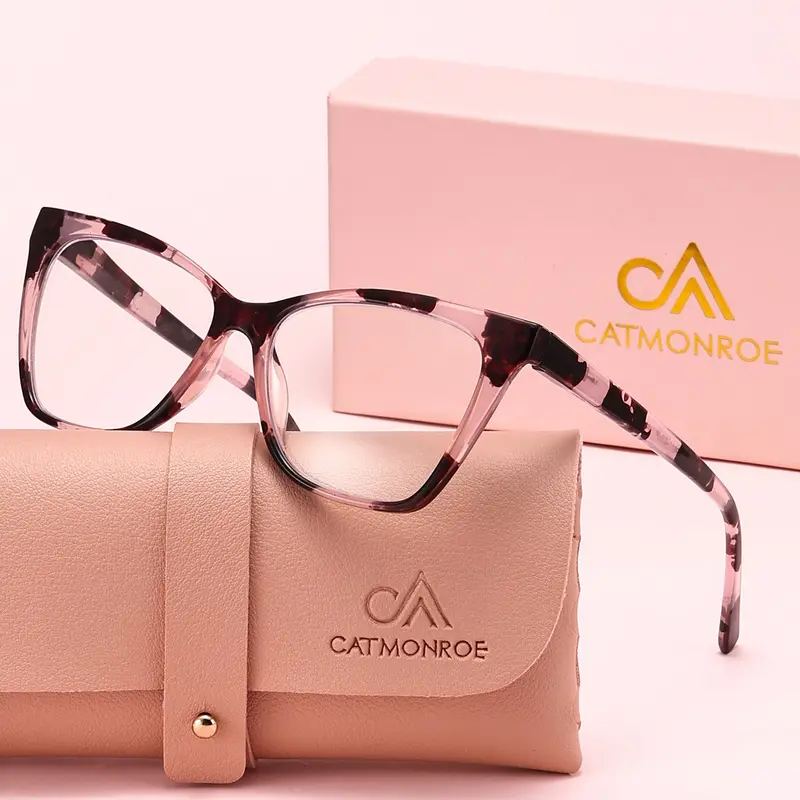 CATMONROE Unisex Fashion Leopard Print Cat-Eye Glasses, with Blue Light Blocking PC Lenses, Fashion Decor for Online Study, Office Work, Improve Visual Comfort, Brand Packaging, Ideal Gift, Anti Blue Glasses, Leopard Pattern Eyeglasses #GLOBAL PICKS