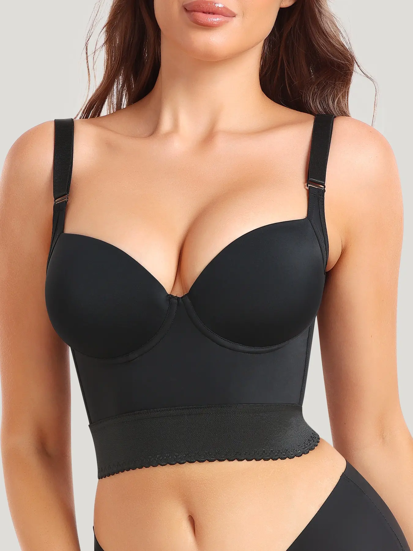 Women's Shapewear Bra, Full Support Long Line Bra, Casual Smooth Back and Side Design, Wireless Comfort, Ideal for Daily Wear