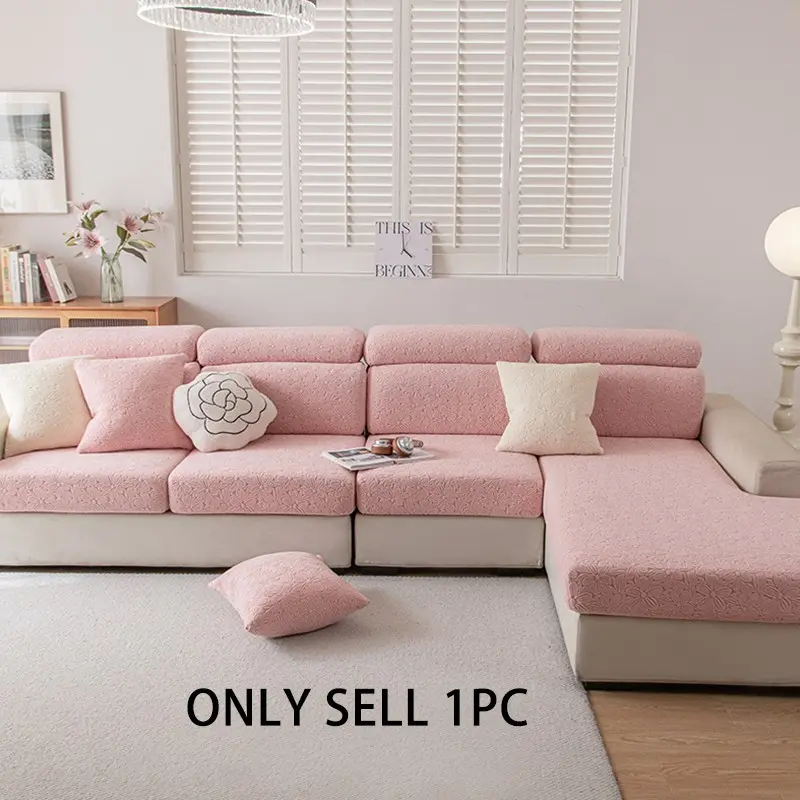 1pc Jacquard Elastic Anti-Slip Sofa Cover, Non Slip Couch Cover, Suitable For Living Room, Bedroom, Outdoor, Pet-Proof, Stain-Resistant, All-Season Use, Single Seat Recliner And 1/2/3/4-Seater Sofa Cushion Cover