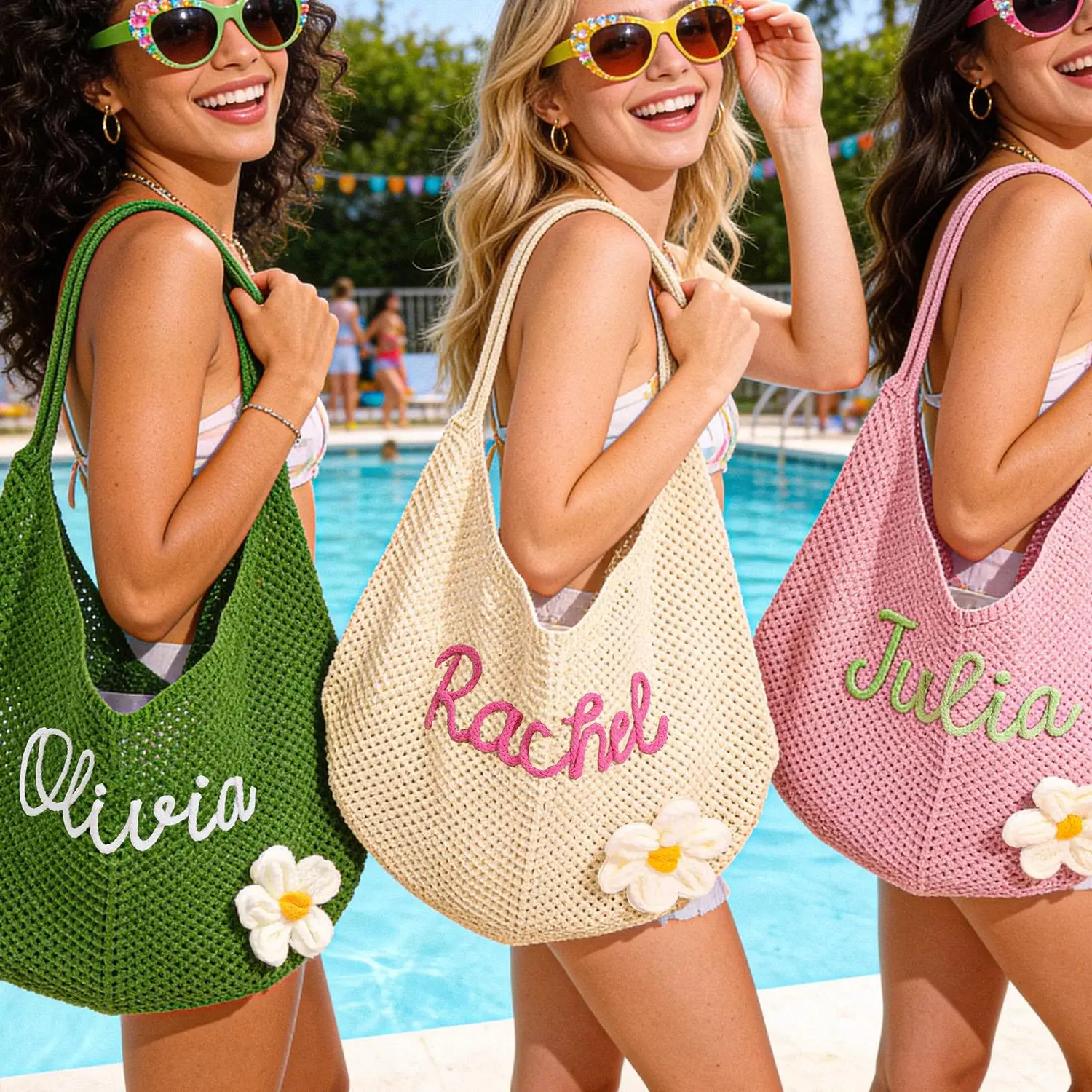AS1016 Personalized Custom Name A Variety of Accessories Shoulder Bag Beach Vacation DIY Exclusive Handbag