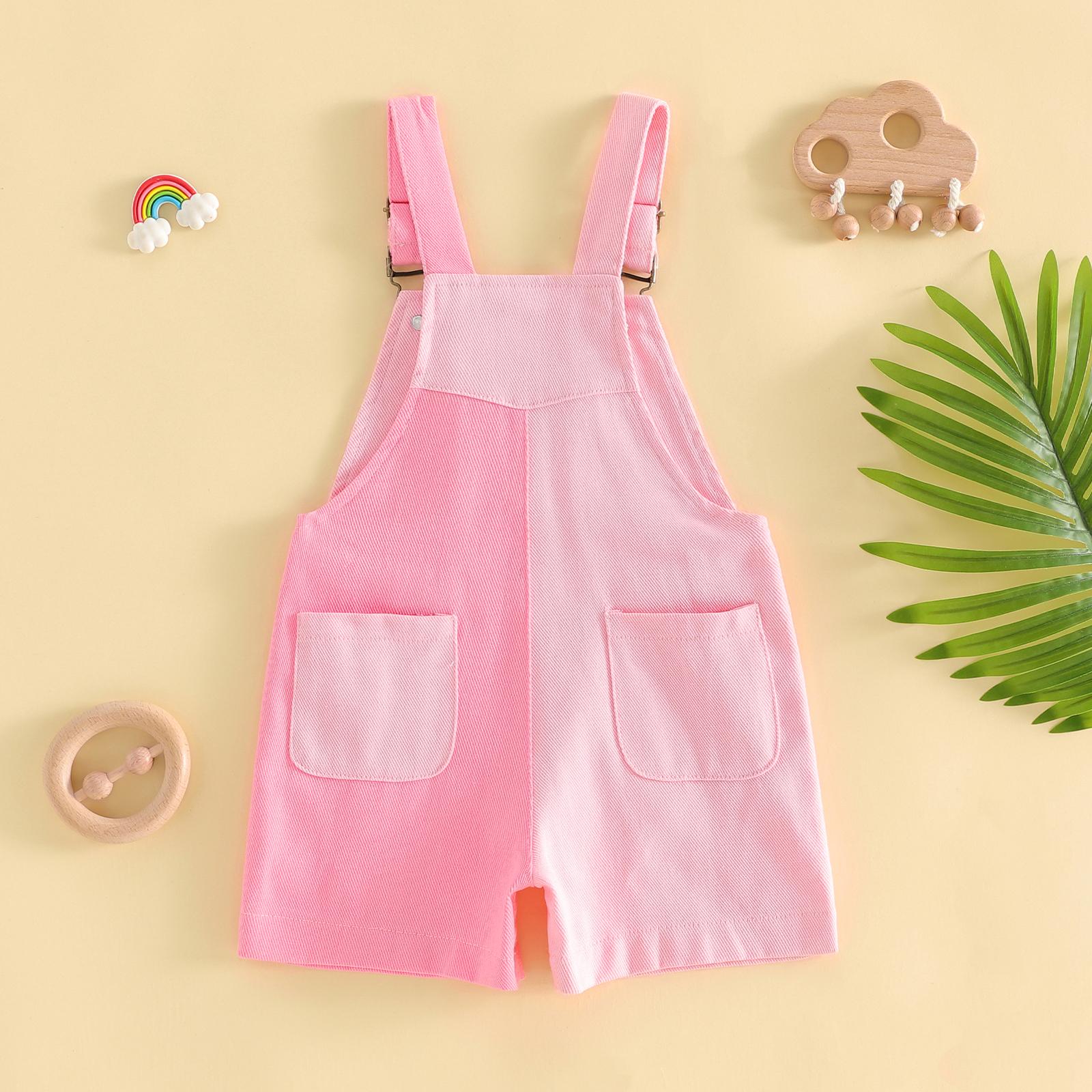 Imcute 90's Style Toddler Overalls Shorts Babby Boy Girl Suspender Romper Contrast Color Sleeveless Jumpsuit with Adjustble Shoulder Strap Shorts