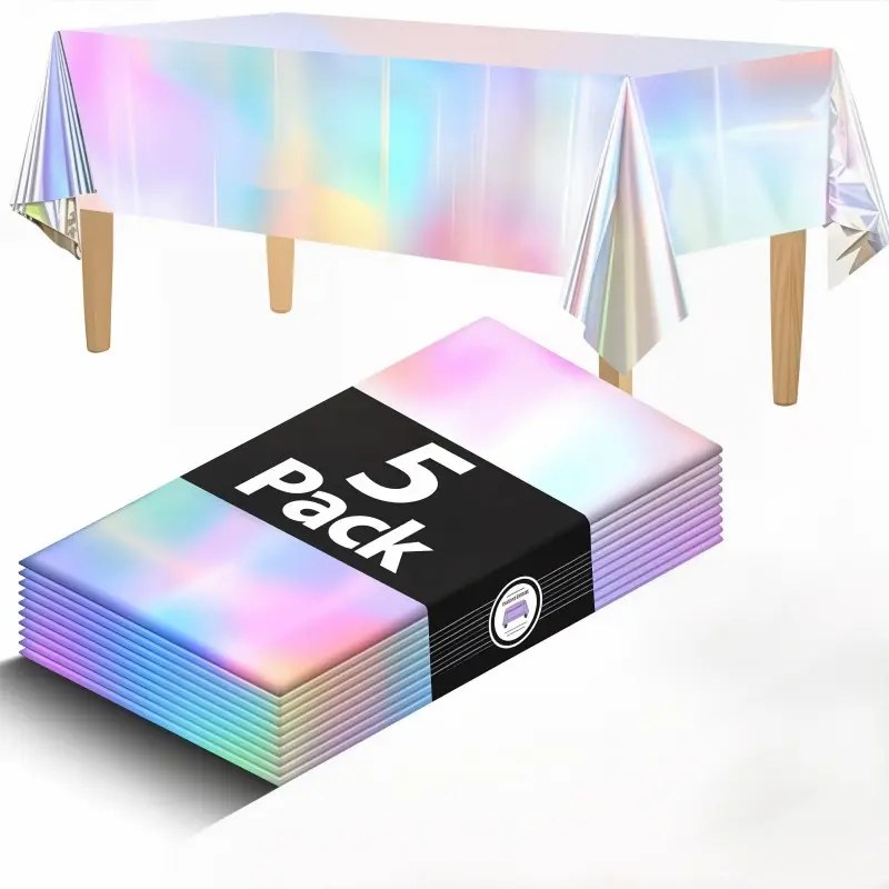 1/3/5 Pack Colorful Disposable Waterproof Rectangular Tablecloth, Modern Style, 54x72 Inches, Perfect for Events, Parties and Picnic