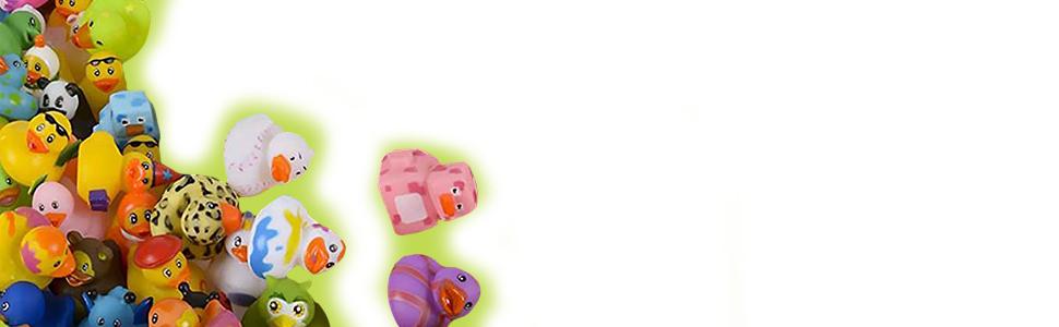 Assortment Rubber Duck Toy Duckies for Kids, Bath Birthday Gifts Baby Showers Classroom Incentives, Summer Beach and Pool Activity, 2" (10-Pack)