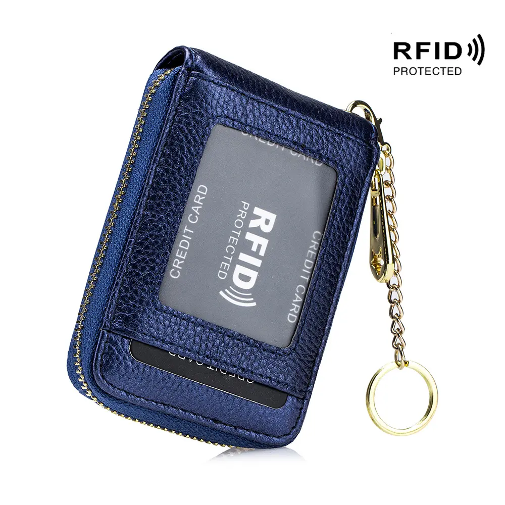 RFID Blocking Card Holder Wallet with Metal Chain Strap, Lightweight Design for Men & Women, Genuine Leather Travel Wallet, Mens Wallet, Wallet For Women, Wallet For Men, Rfid Blocking Wallet Women, Wallets For Women, Card Holder For Women