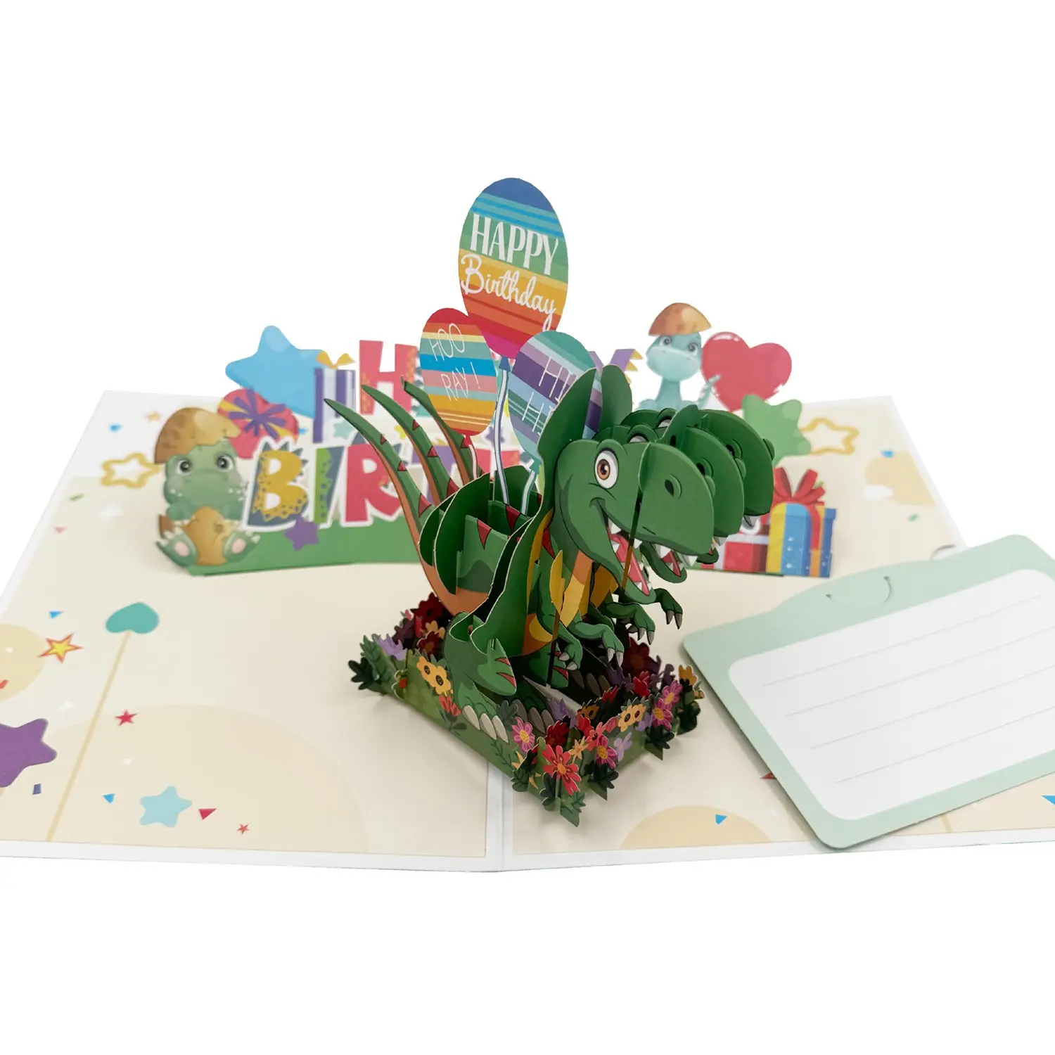 1PC Funny T-Rex Pop Up Birthday Card - Surprise 3D Dinosaur Interactive Greeting Card - Happy Birthday Gift Card - Envelopes Included