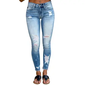 Distressed Mid Rise Jeans