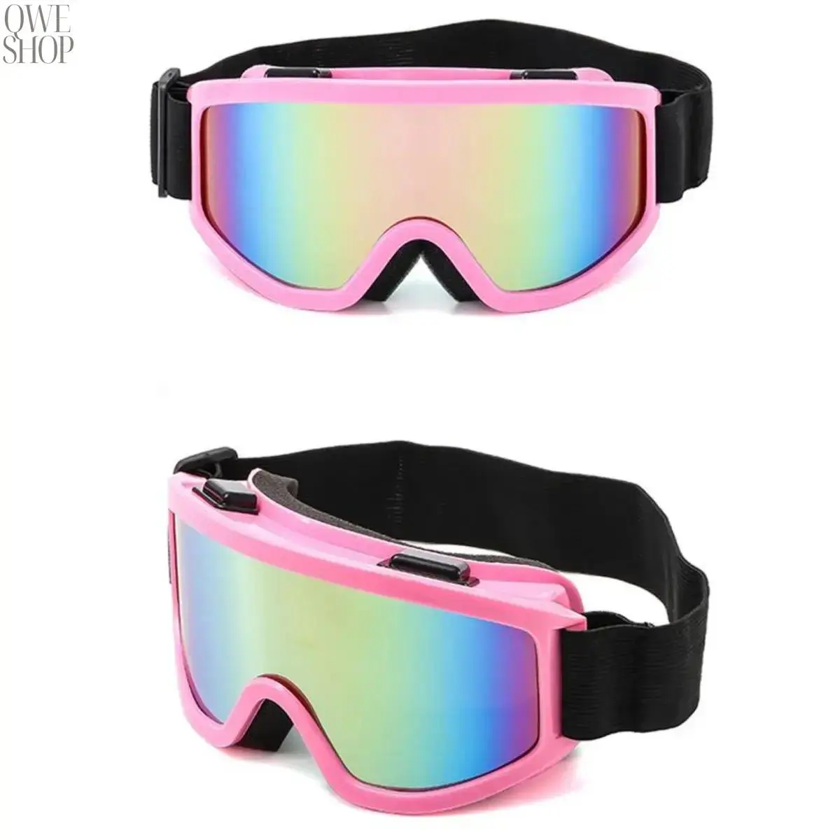 Pink Outdoor Sports Goggles for Youth Kids Adults, UV400 Anti Scratch Dustproof Protective Eyewear, Adjustable Strap Motocross Ski Snowboard Cycling ATV Dirt Bike Offroad Riding Goggles