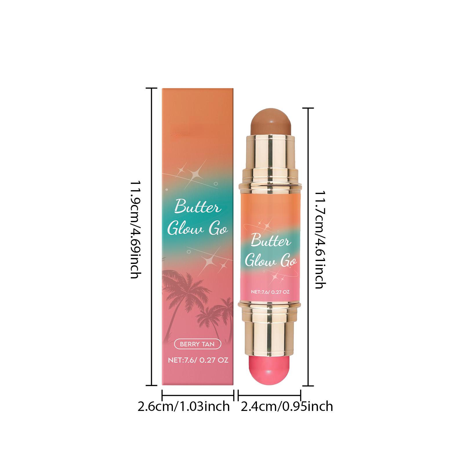 Multi-Purpose Contouring Stick, Double Head Stereoscopic Contouring Blush Stick Soft Mist For Portable Touch Up