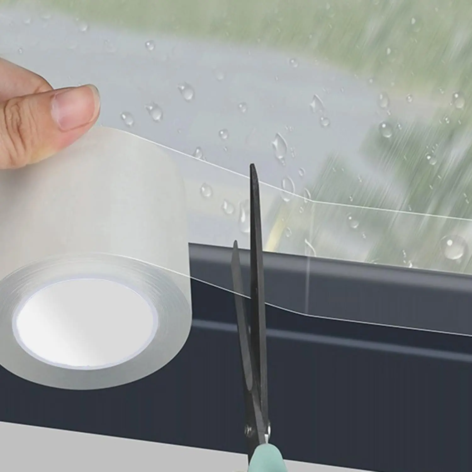 Transparent Window Weather Sealing Tape 2.76 Inch x 16.5 FT Weather Stripping -Free Clear Window Insulation Tape for Doors Windows and Shower Glass