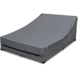 Outdoor Rattan Daybed Cover Heavy Duty 600D Weather-Resistant Waterproof Patio Furniture Sofa Cover 63"L x 54"W x 28"H UV Resistant Anti-Fade Material,Patio Rattan Daybed Sofas Protection Covers,Grey