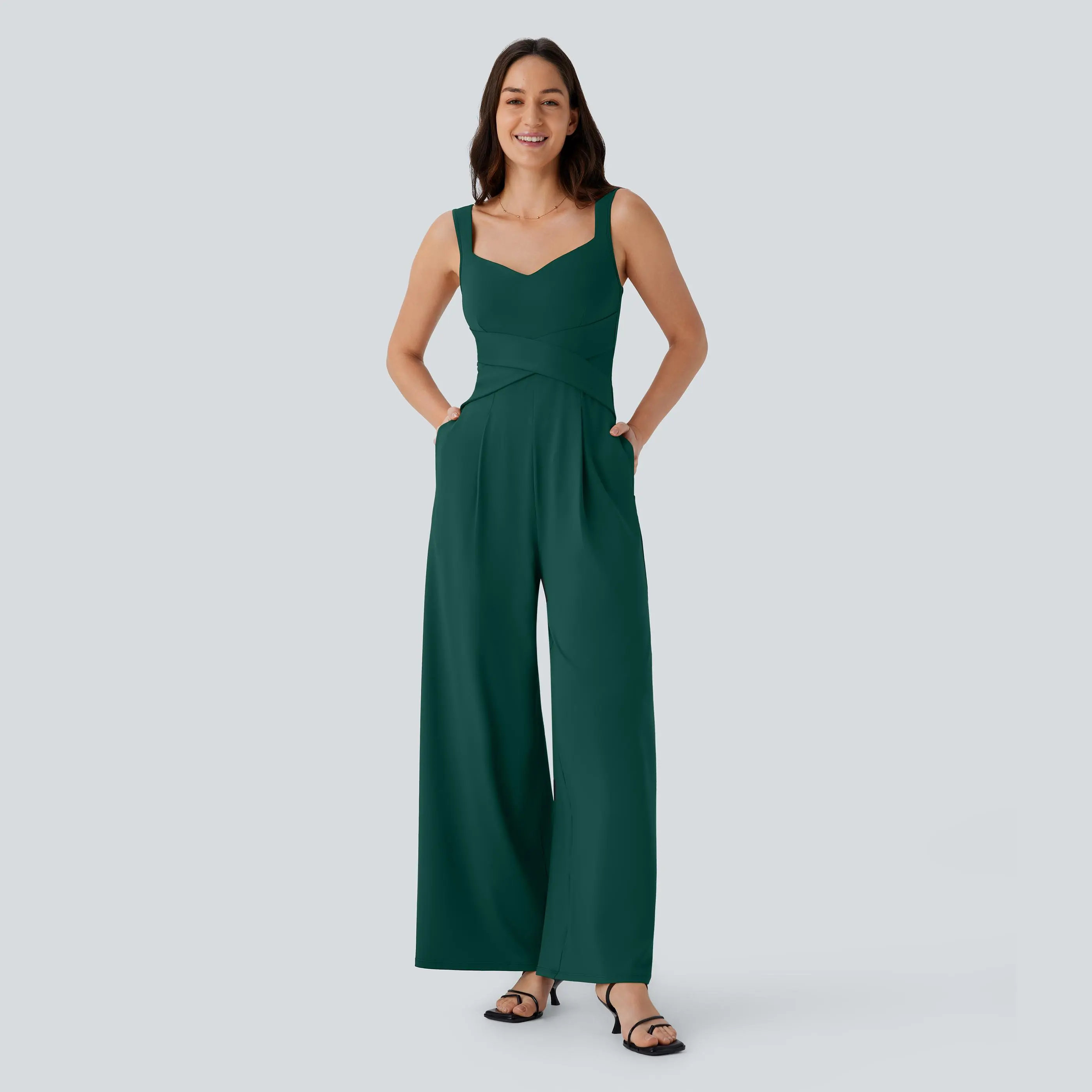 Halara U Back Sleeveless Casual Jumpsuit with Pockets