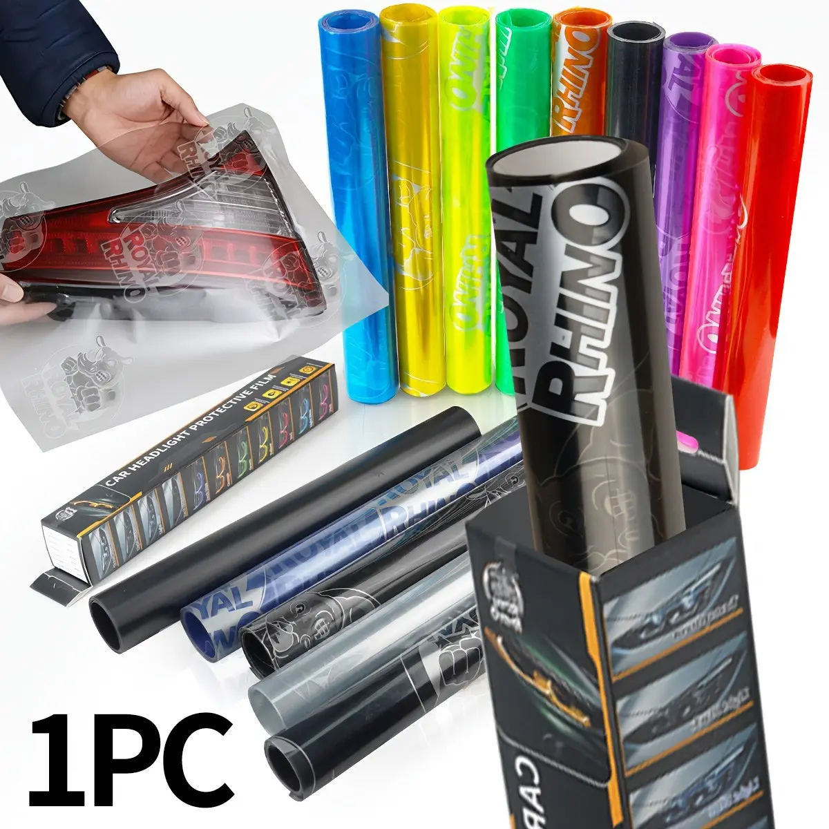 Car Headlight Protection Film, 30cmx120cm, 12 Color Options, Scratch-Resistant, Easy Installation, Durable Headlight and Taillight Cover, Automotive Car Accessories